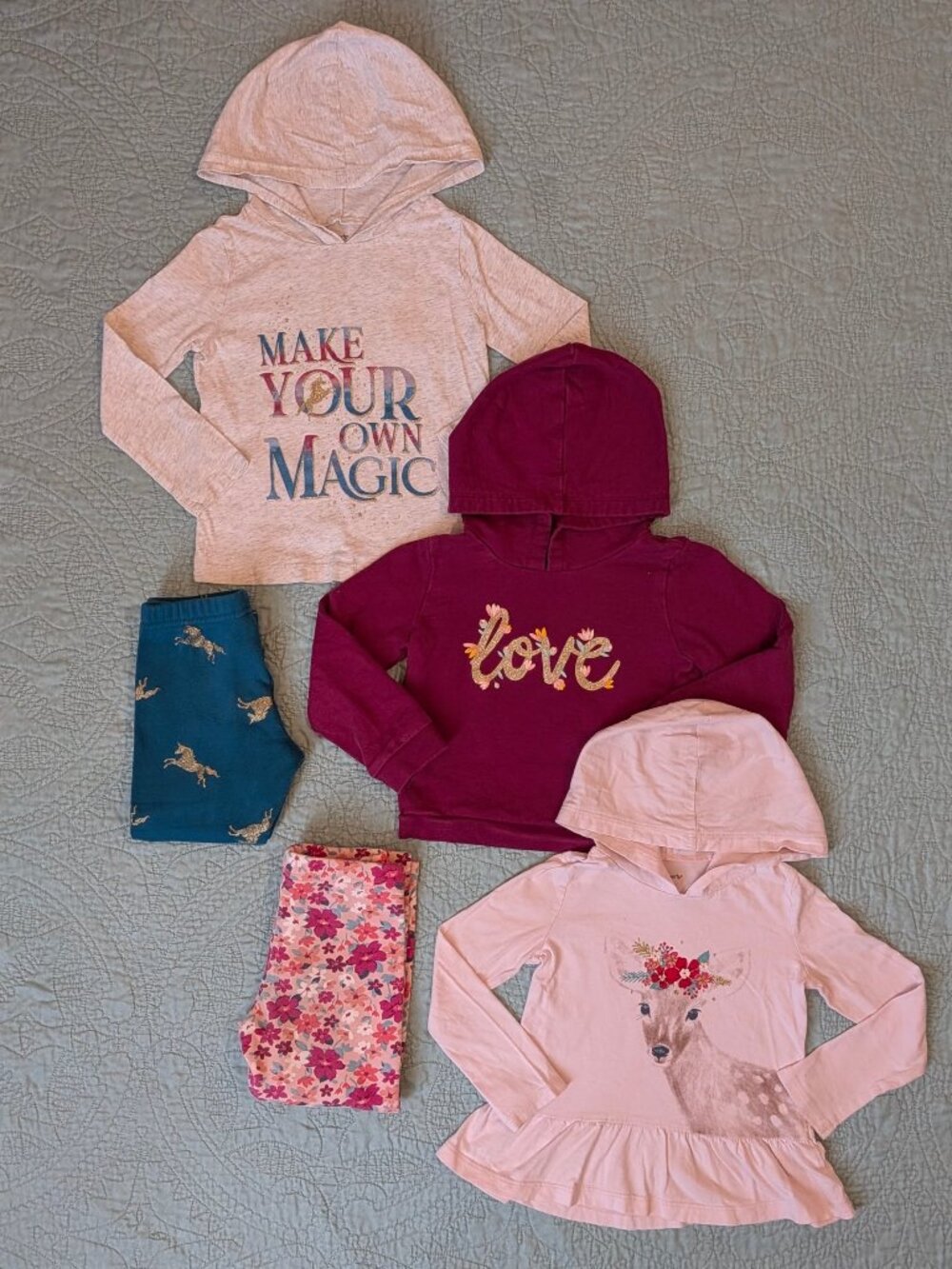 Carter Fall Hoodies & Fleece Pants Bundle Toddler Size 4T